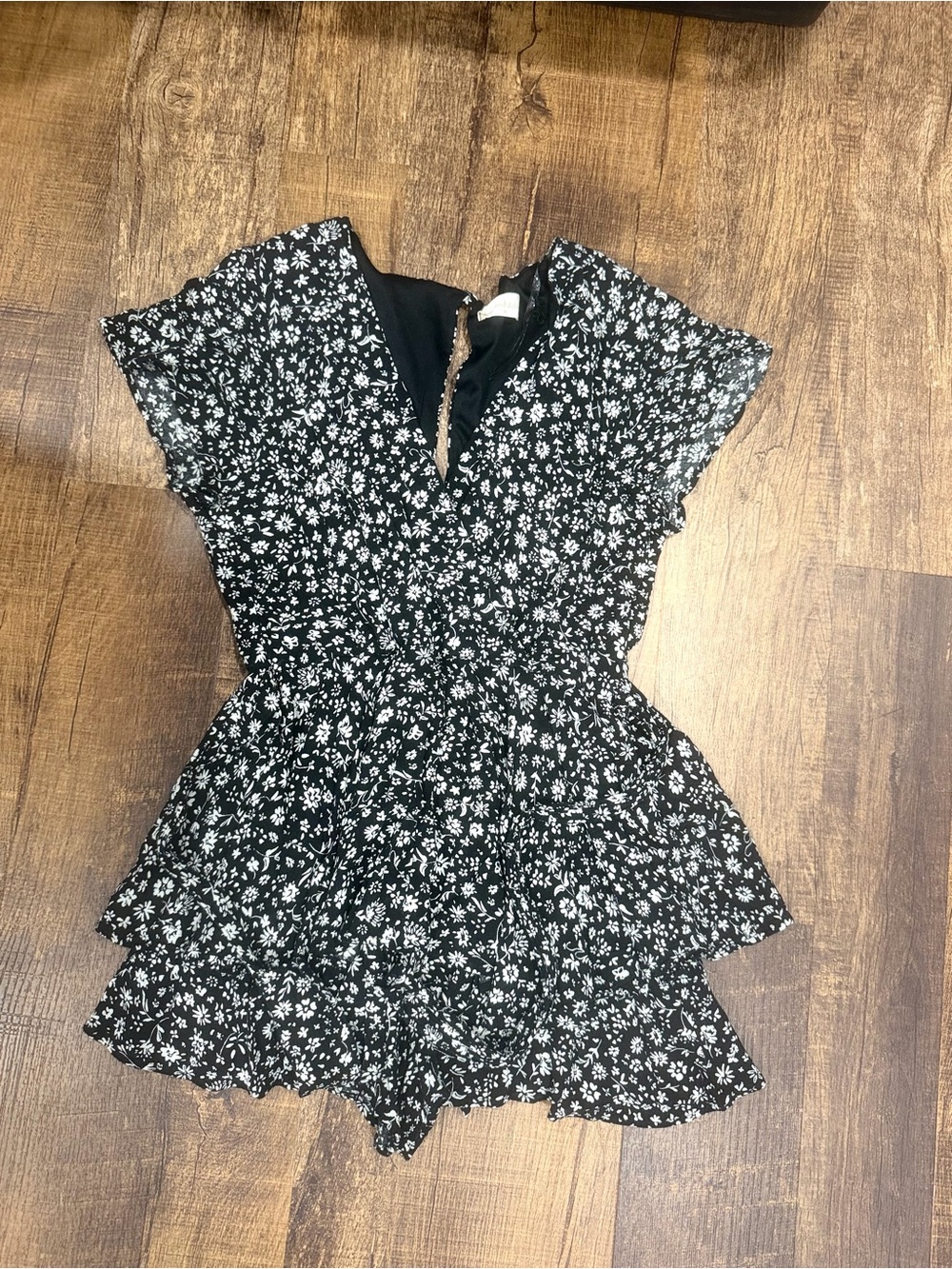 Altar'd State Black & White Floral Romper